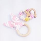 Mamiami Home おしゃぶり 噛がため 木製 ブレスレット 声が出て 兎耳