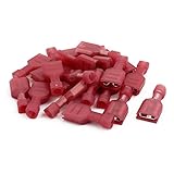 uxcell 絶縁圧着端子　ナイロン製　レッド　22-16AMGワイヤ　 20個入り