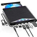 外付けブルーレイドライブ 外付けブルーレイ対応 BD DVD CDドライブ ポータブル3D Blu-ray USB3.0 Type-Cポート付き 軽量 薄型 CD/DVD読取・CD書き込みドライブ Windows XP/7/8/10 MacOS対応 MacBook PC用 (ブラック)