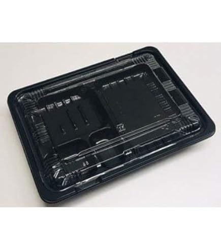 Amazon.co.jp: 弁当容器 業務用 KS-84B黒 透明（平）蓋付 50個入 弁当