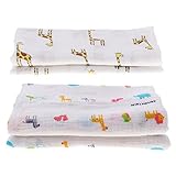 Kesoto 新生児 幼児用 コットン タオル 毛布 ブランケット　看護カバー　2個入り　約120 * 120cm