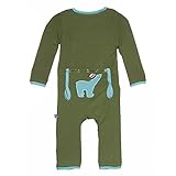 KicKee Pants FittedアップリケカバーオールMoss Polar Bear 0 – 3 Months