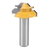 Demiawaking ほぞカッター 木工カッター 木工ドリルビット ルータービット 木工用 イエロー 1/2シャンク 45度幅1-3/8 1本入り