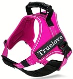 cocomall 2WAY喉に優しい犬ハーネス 負担軽減犬用ハーネス TRUE LOVE日本授権店 犬用胴輪 ドッグ ペット用品 3M反射材料 訓練 お出かけ ナイロン素材 小型犬、中型犬、大型犬に向け 通気性 調節可能 (XL, ピンク)