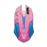 ゲーミングマウス DVA ピンク 静音マウス 光学式 usb 有線 ゲームマウス 多ボタン おしゃれ 4段調節可能DPI LEDライト 5ボタン 高精度 [YLL]