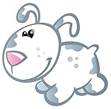 Wallmonkeys wm222137かわいい赤ちゃんホワイトCartoon Puppy Peel and Stick Wall Decals 18"W x 18"H - Small ホワイト GE