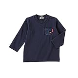 ダブルB(mikihouse) Everyday Double B デニムポケット付き長袖Ｔシャツ (80-130cm) (120cm, 長袖-紺（03）)
