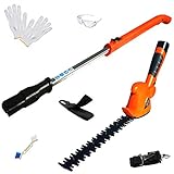 YARD FORCE 充電式 2WAY バリカン (ヘッジトリマー型刃) ＋ サービス特典付属（保護メガネ・軍手・ショルダーベルト・ベルト掛けフック・掃除ブラシ）付 生垣 剪定 高枝 植木 垣根 植込