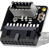Xiatiaosann USB 3.0 19ピンヘッダー - USB 3.1 Type-C A-Keyフロントパネルアダプター Type-E アダプター 19ピンオス - 20ピンメス拡張カード マザーボード用