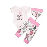 (ラランドリー) laraandlory ベビー 女の子 かわいい 3点セット ロンパース＆パンツ＆帽子 パイナップル柄 出産祝い(90/12-18ヶ月, ピンク)