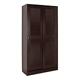 【地球家具】最大約60足 大容量 玄関収納 【ルーバー引き戸シューズラック】 [湿気や臭い対策に 通気性のいいルーバー扉構造] [棚の位置が16段階調節可能] [穴隠しシール付] 幅90cm ハイタイプ ブラウン