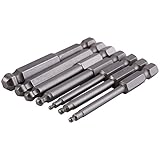 7Pcs ドライバビット 1/4 \"六角シャンク2 / 2.5 / 3/4/5/6 / 8mm 65mm 磁気ボールスクリュードライバビット