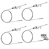 Augsion ピクチャーレール ワイヤーロープスリング 自工場 品質保証 ステンレス レール ワイヤー フック 自在金具付 吊り下げ金具 自在金具付 額縁 絵画 壁掛け 展示 用 シルバー (1m ワイヤー4本 セット フック各1個 付属)