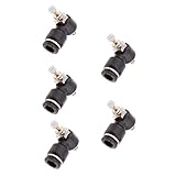 Dolity プラスチック　金属製　チューブ　エアウォーターホースチューブ　空気圧継手　エルボープッシュ　コネクタ　5個パック　13サイズ選択 - DSL-L8-M5