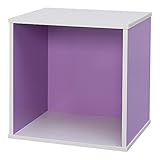アイリスオーヤマ カラーボックス キュビック 幅34.9×奥行29×高さ34.4cm パープル/オフホワイト CQB-35