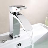 Oukuソリッド真鍮Widespreadバスルームバスタブ蛇口クロームWaterfallバスシャワー洗面容器シンク衛生器具 S01225040000121#DHL#wh=