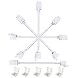 Kabenjee多機能10mm 4ピンRGB LEDテープコネクタ、RGB LEDテープメスコネクタ4ピンLEDストリップ延長ケーブルアダプタ 5050 RGB LEDテープライト、LEDテープカプラ