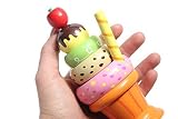 Wooden Ice Cream Stacking Ring Toy - Wood Pretend Play Food [並行輸入品]