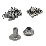 片面カシメ 6mm シルバー 100組 初心者OK 手芸 レザークラフト ハンドメイド パーツ 革タグ キーホルダー補強 クラフトパーツ屋