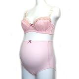 マタニティチュールブラトップ＆ショーツセット　授乳機能付 (Ｍ, ピンク)