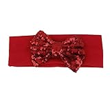 Lovoski 赤ちゃん　蝶結び　スパンコール　ヘアバンド　ヘッドバンド　ターバン　贈り物　全6色選べる - 赤