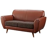 送料無料（家具は、北海道・沖縄・離島除く）ソファ 2人掛け ソフトレザー レトロ 完成家具 モーグ 2人掛ソファ HS-711BR 代引不可 キャンセル不可...
