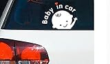プレミアム品質Reflective便利な" Baby in Car " Vehicle安全サインステッカー ホワイト 123-44