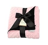 MEG Original Minky Dot Baby Girl Blanket, Ballet Pink & Black by MEG Original [並行輸入品]