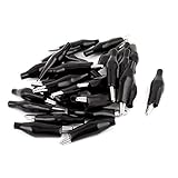 DealMuxプラスチックフードエレクトリッククロコダイルアリゲーターテストクリップ45ミリメートル30个ブラック