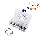 E型スナップリング　304ステンレス鋼　サークリップ　E型止め輪　シャフトスナップリング　スナップ　リング　120個セット