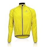 [Morethan] サイクルジャケット 長袖 (2XL / イエロー) 秋 冬 メンズ ウインドブレーカー (軽量/UVカット/バックポケット/収納可能) WVP-005