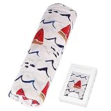 Kiddaroos 滑らかで柔軟竹繊維+Muslin綿製ベビー風呂敷、サイズ47"×47"、ベビー襁褓毛布、ナーシングカバー 、涎掛け、寝具とベビー用品として使用 | エコ活性染料プリント、海のプリン