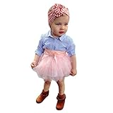 2本の幼児の赤ちゃんの女の子の弓ストライプ幸運な太陽のトップス+ツツースカートのセット幼児服の服 (80, 青)