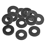 PATIKIL M10 ゴム製平ワッシャー 12個パック 10mm 内径 22mm 外径 3 mm 厚シーリングスペーサーガスケットリング 蛇口パイプ水ホースファスナーボルト用 黒