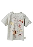 People Tree (ピープルツリー) オーガニックコットンベビー ピエロプリント Tシャツ アイスグレイメランジ 70