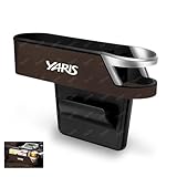 ヤリスクロス 車用サイド収納ボックスシートポケットヤリス 210系 150系 10系 15系 車用 シート隙間埋め シート 車席隙間ポケット 車用ドリンクホルダー 小物入れ付き 落下防止 (運転席用/1個,ブラウン)