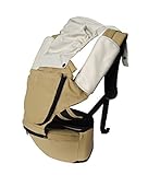 Jerrybaby 100% Cotton Cute Design Hip Seat Baby Carrier Front and Back Carrier with Waist Stool (Bei