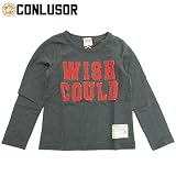 CONLUSOR(コンルーソル) 天竺「WISHCOULD」長袖Tシャツ・チャコール【100～160センチ】【1603】【C】 140 チャコール