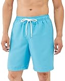 [Amazon Essentials] 水着 海水パンツ (股下23cm) メッシュ裏地 ポケット付き ドローストリング メンズ アクアブルー L