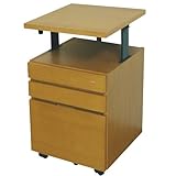 ライフスタイリングショップ サイドチェスト 木製 昇降式 幅42cm タモ 引出 3段 ライトブラウン LS-333LB