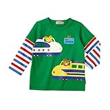(ミキハウス)ｎミキハウス MIKIHOUSE　新幹線プッチー☆重ね着風長袖Ｔシャツ (120, グリーン（07）)