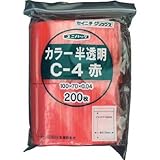 生産日本社:セイニチ 「ユニパック」 C-4 赤 100×70×0.04 200枚入 C-4-CR 型式:C-4-CR（1セット:200枚入）