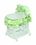 Badger Basket Portable Bassinet n Cradle with Toybox Base, Gingham, Sage by Badger Basket