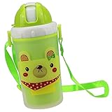 Dovewill キッズ　ストローボトル　水ボトル　水筒　マグカップ　ストラップ　携帯便利　300ml　全3色選べる - グリーンドッグ