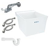 Mustee k-19 W-fp wall-mountランドリーTub pull-out蛇口、ホワイト