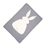 Dovewill キッズ　赤ちゃん　ニット　通気性　外出　毛布　ラップ　ブランケット　おくるみ　掛け布団　バスタオル　全6色 - グレー