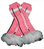 PINK FOOTBALL WHITE CHIFFON RUFFLES Baby Sweet Leggings/Leggies/Leg Warmers - BubuBibi by BubuBibi [