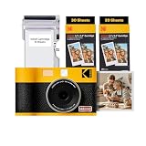 KODAK Mini Shot 2 ERA 4PASS 2-in-1 チェキカメラ＆スマホプリンター(2.1x3.4")+8枚、ブラック (カメラ + 68枚入, イエロー)
