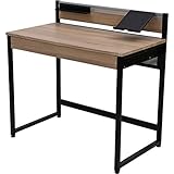 山善(YAMAZEN) デスク モバイルディスプレイデスク 幅90 奥行50 高さ87cm タブレットスタンド・コンセントタップ付き MDD-9050(CAI/BK)