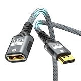 FDBRO ディスプレイポート 2.1 延長ケーブル DP（オス）-DP（メス） 16K@30Hz 8K@120Hz 4K@240Hz DisplayPort延長コード (DP 2.1-グレー, 1M)